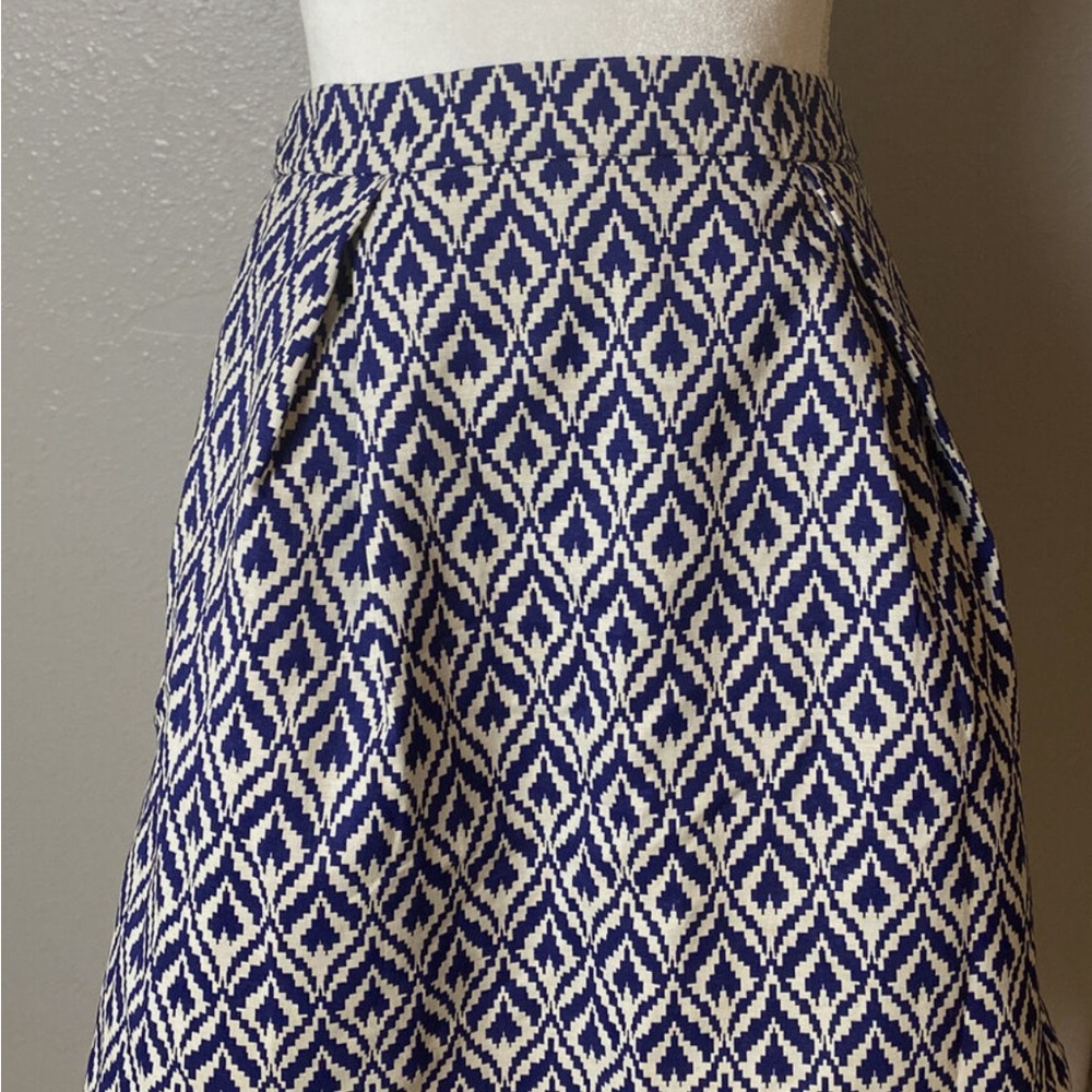 J. CREW Ikat Jacquard Pleated Skirt